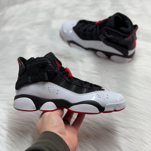 Nike Jordan 6 Rings GS Basketball Shoes Black 323419-067 NEW Sz 4.5
